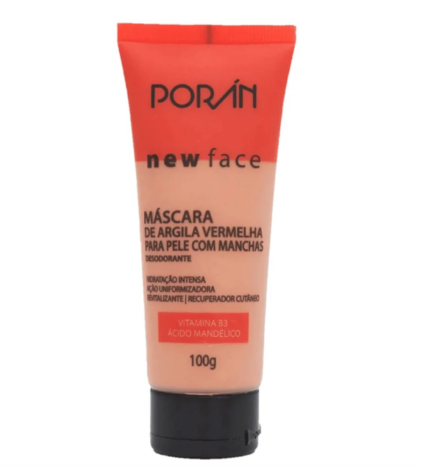 Máscara de Argila Vermelha Anti Manchas Poran Clareadora